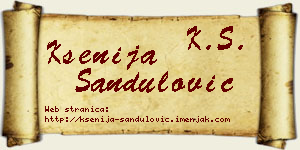Ksenija Sandulović vizit kartica